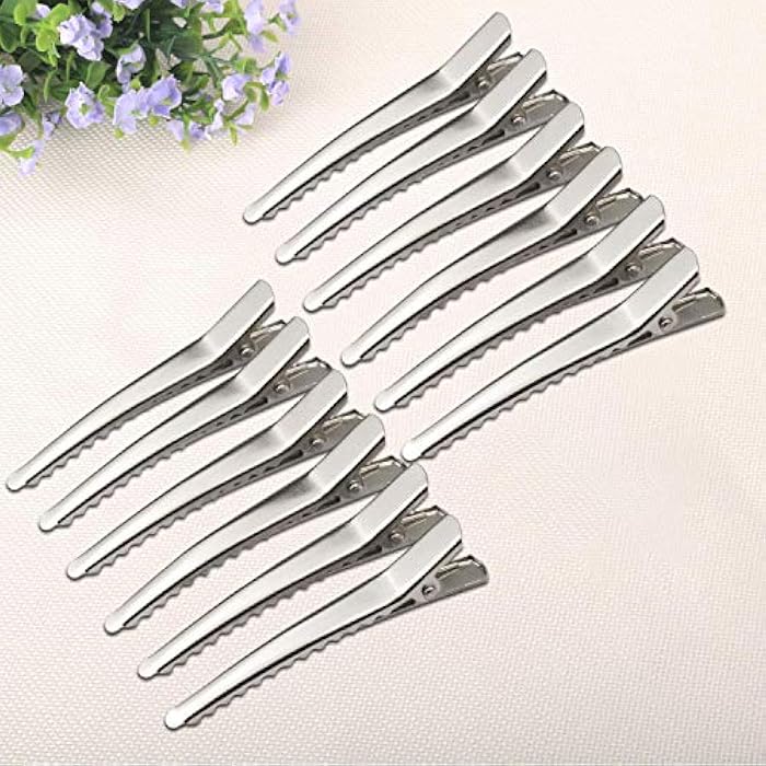 HOMEKNOBS Alligator Hair Clips for DIY Accessories Hair Bow 20pcs 2-3/10 inch Accessory Steel Alligator Clip Silver Metal (6cm) - Image 1